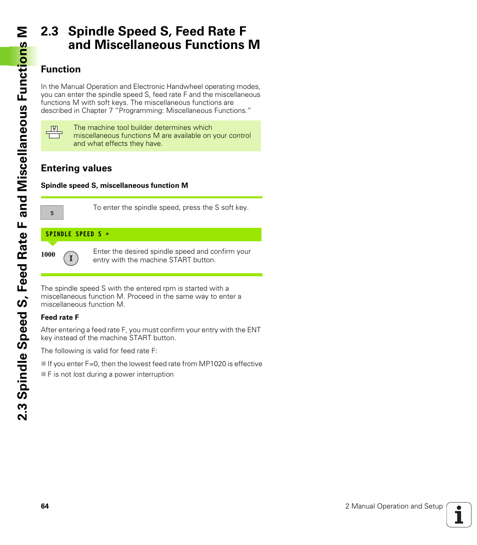 Function, Entering values | HEIDENHAIN iTNC 530 (340 49x-02) User Manual | Page 64 / 689