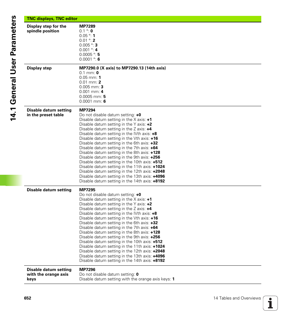 1 gener a l user p a ra met e rs | HEIDENHAIN iTNC 530 (340 49x-02) User Manual | Page 652 / 689