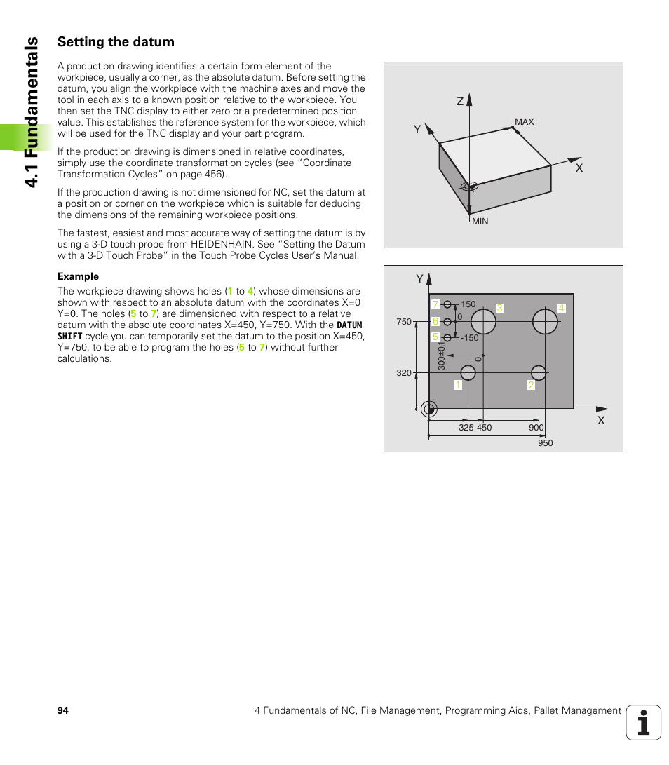 Setting the datum, 1 f undamentals | HEIDENHAIN iTNC 530 (340 49x-02) User Manual | Page 94 / 689