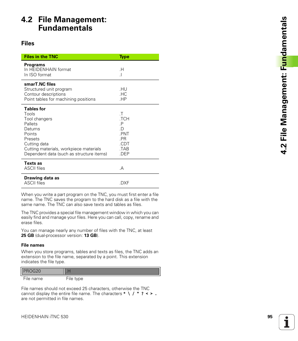 2 file management: fundamentals, Files | HEIDENHAIN iTNC 530 (340 49x-02) User Manual | Page 95 / 689