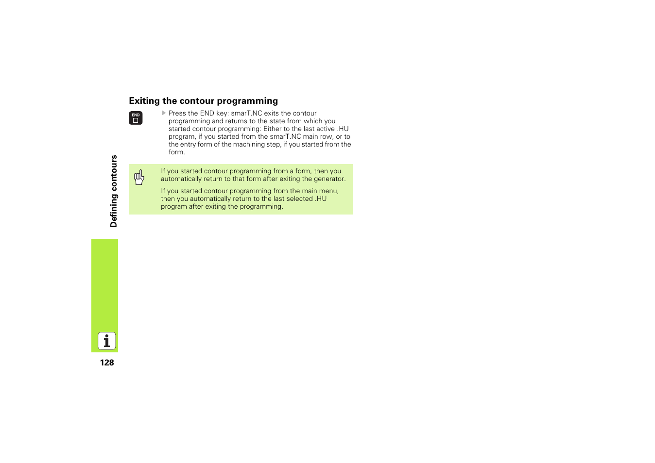 Exiting the contour programming | HEIDENHAIN iTNC 530 (340 49x-02) Pilot User Manual | Page 128 / 151