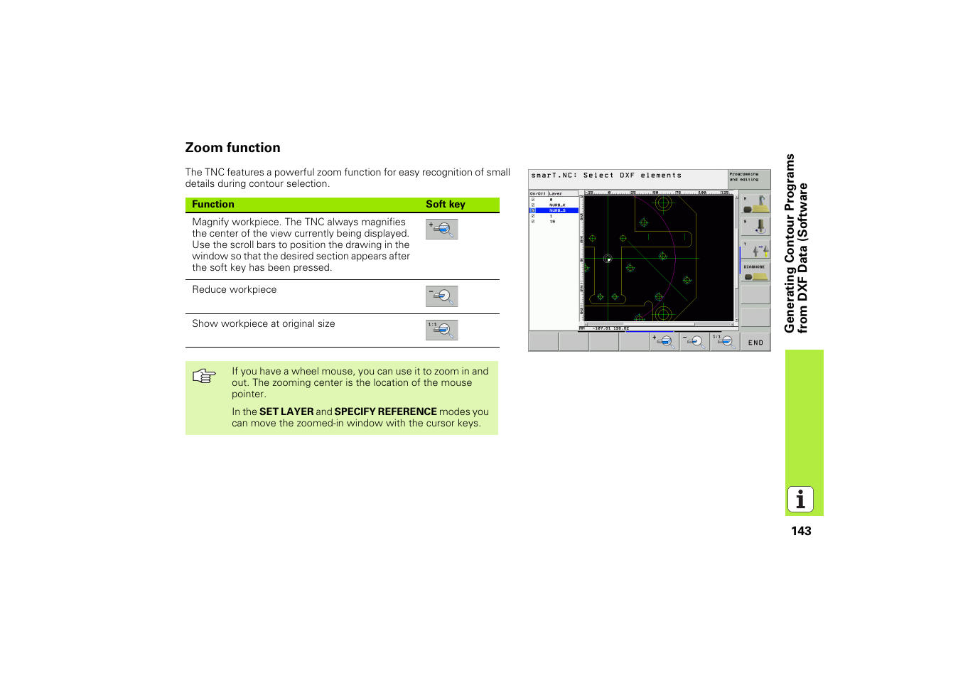 Zoom function | HEIDENHAIN iTNC 530 (340 49x-02) Pilot User Manual | Page 143 / 151