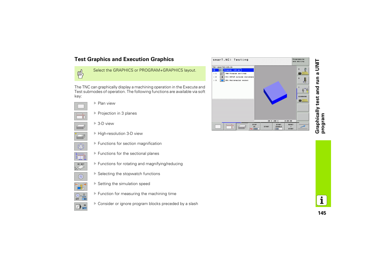 Test graphics and execution graphics | HEIDENHAIN iTNC 530 (340 49x-02) Pilot User Manual | Page 145 / 151