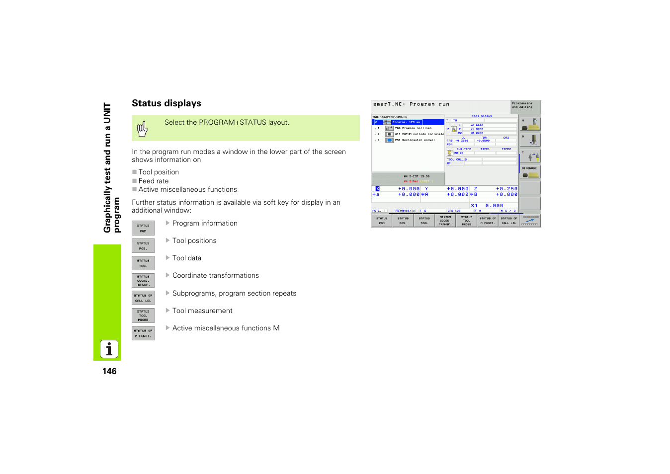 Status displays | HEIDENHAIN iTNC 530 (340 49x-02) Pilot User Manual | Page 146 / 151