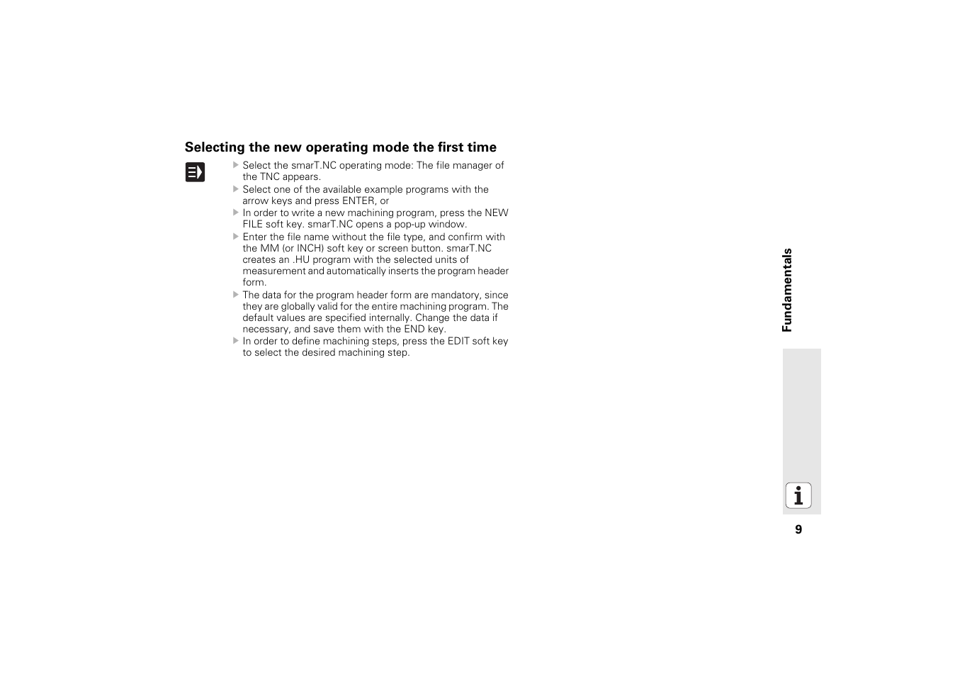 Selecting the new operating mode the first time | HEIDENHAIN iTNC 530 (340 49x-02) Pilot User Manual | Page 9 / 151