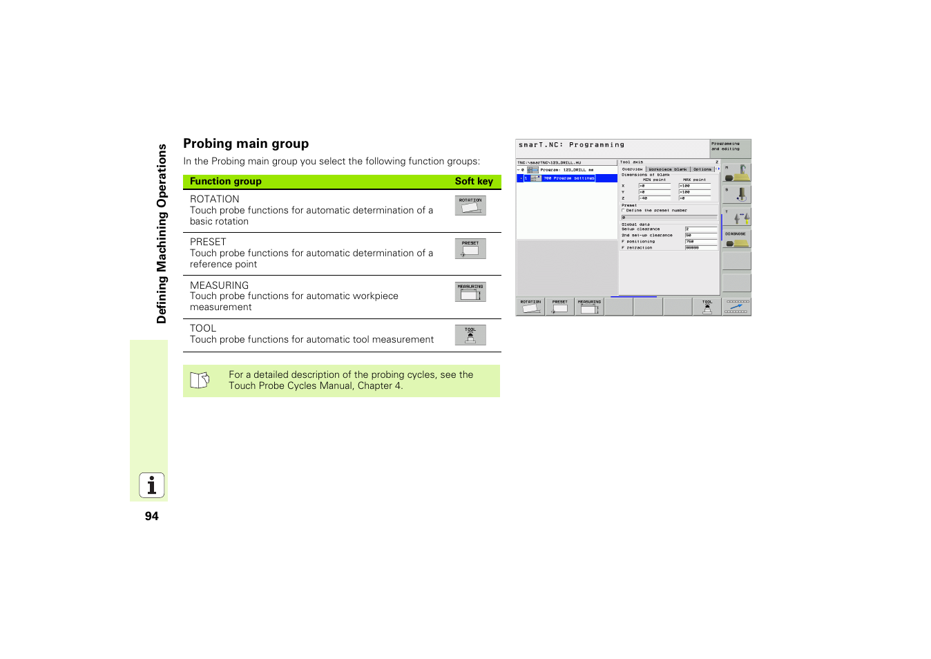 Probing main group | HEIDENHAIN iTNC 530 (340 49x-02) Pilot User Manual | Page 94 / 151