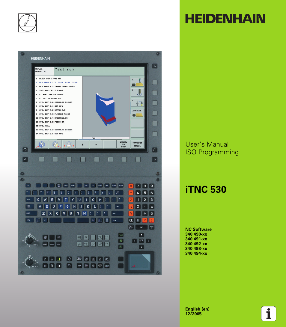 HEIDENHAIN iTNC 530 (340 49x-02) ISO programming User Manual | 623 pages