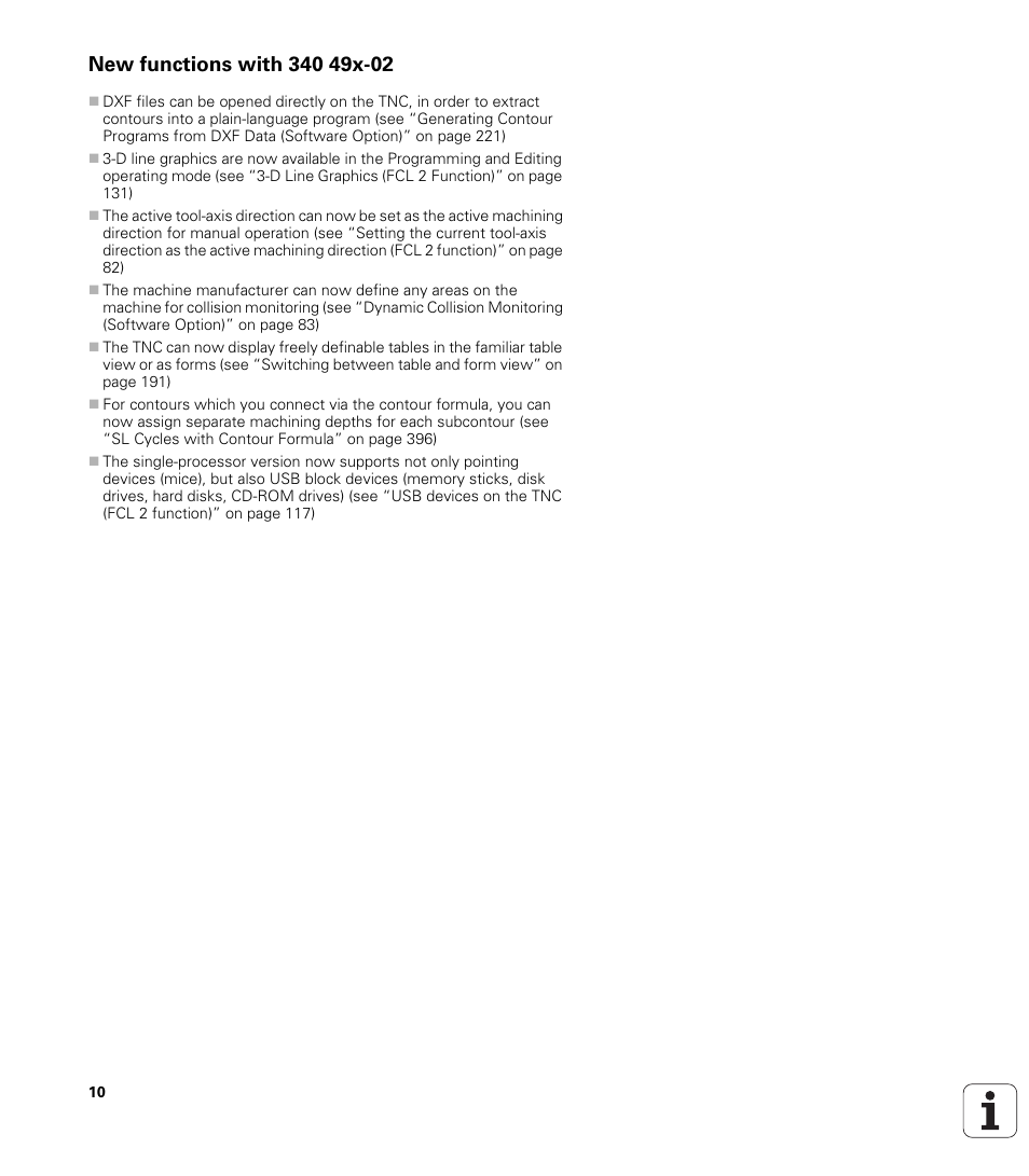 New functions with 340 49x-02 | HEIDENHAIN iTNC 530 (340 49x-02) ISO programming User Manual | Page 10 / 623