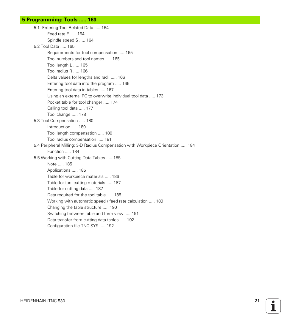 5 programming: tools, Programming: tools | HEIDENHAIN iTNC 530 (340 49x-02) ISO programming User Manual | Page 21 / 623