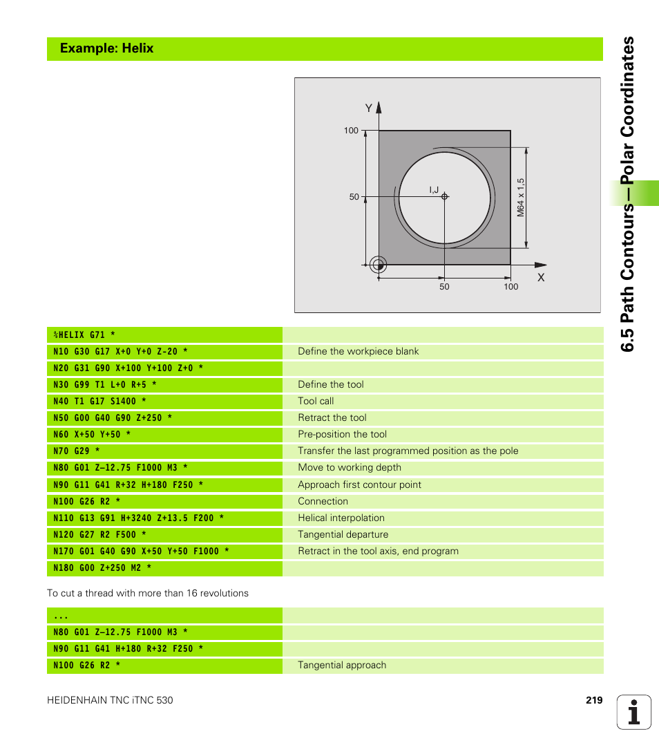 5 p a th cont ours—p olar coor dinat e s | HEIDENHAIN iTNC 530 (340 49x-02) ISO programming User Manual | Page 219 / 623