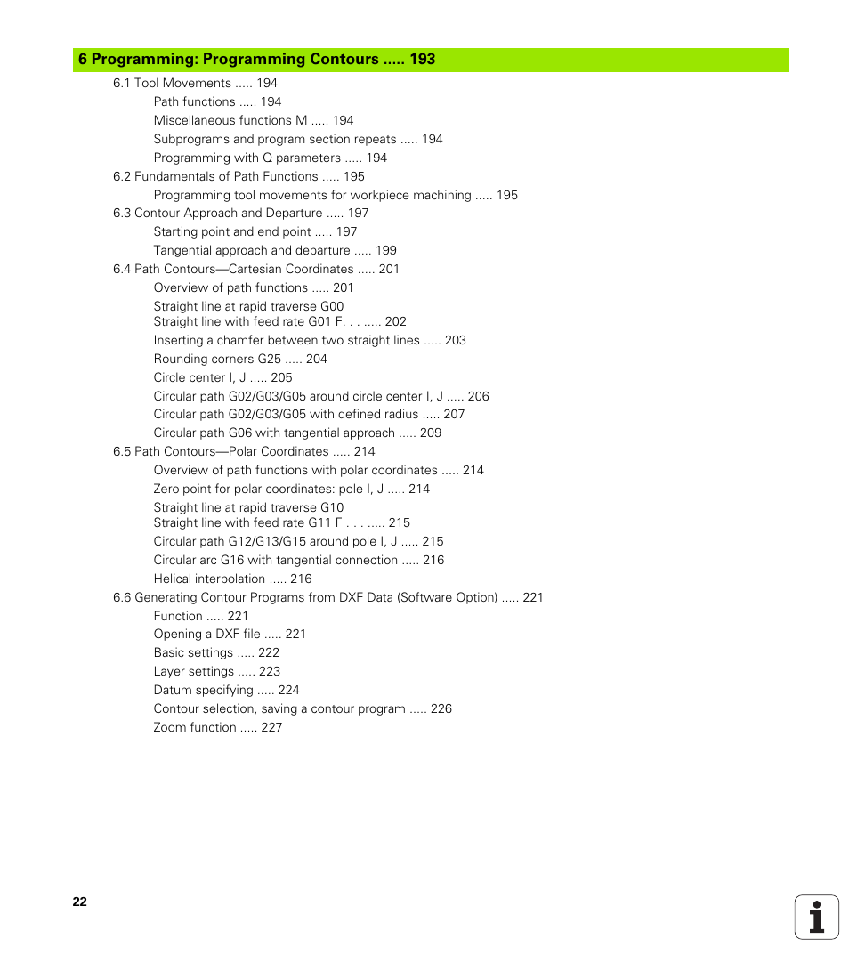 6 programming: programming contours, Programming: programming contours | HEIDENHAIN iTNC 530 (340 49x-02) ISO programming User Manual | Page 22 / 623