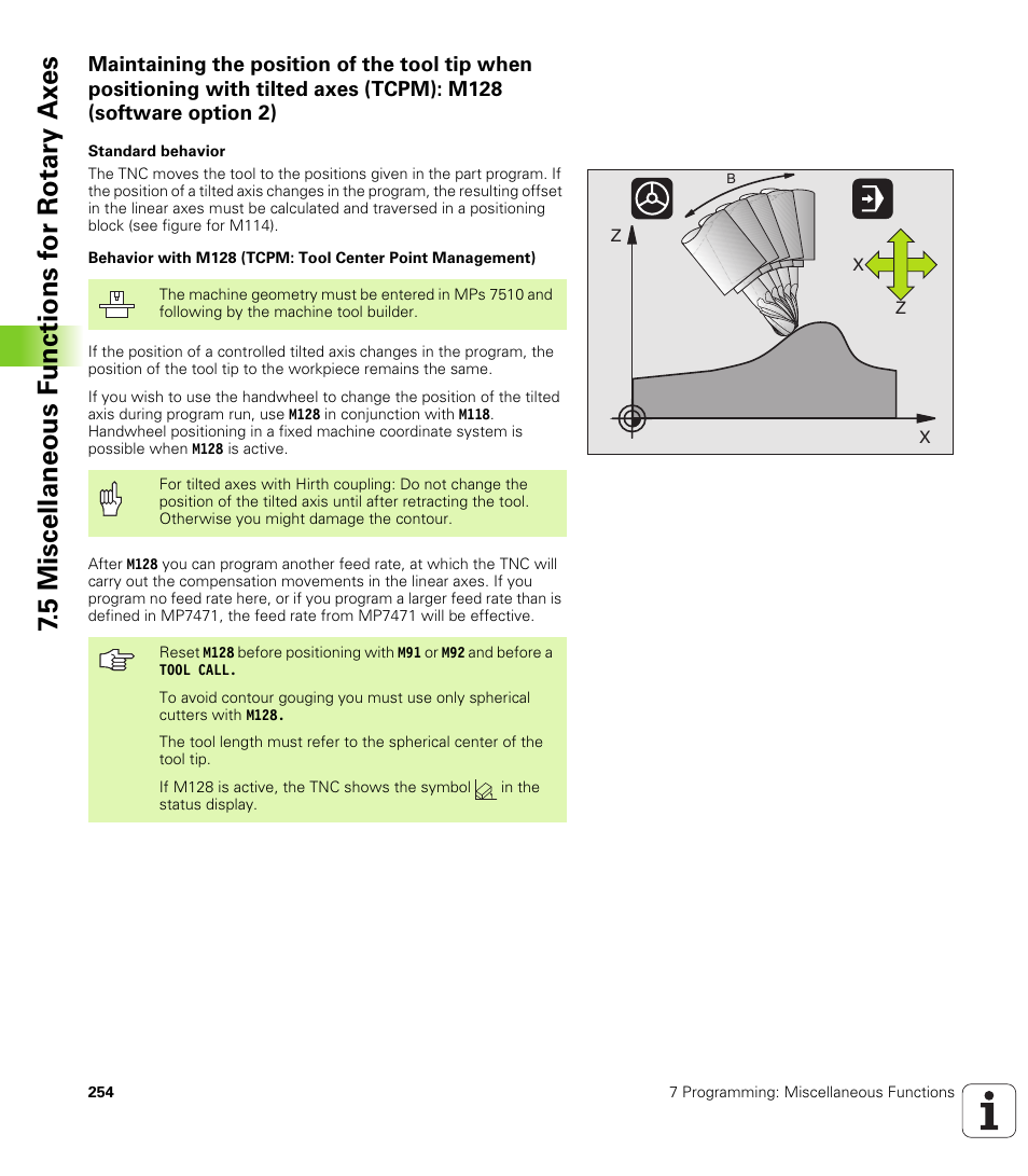 5 miscellaneous f unctions f or rotary ax es | HEIDENHAIN iTNC 530 (340 49x-02) ISO programming User Manual | Page 254 / 623