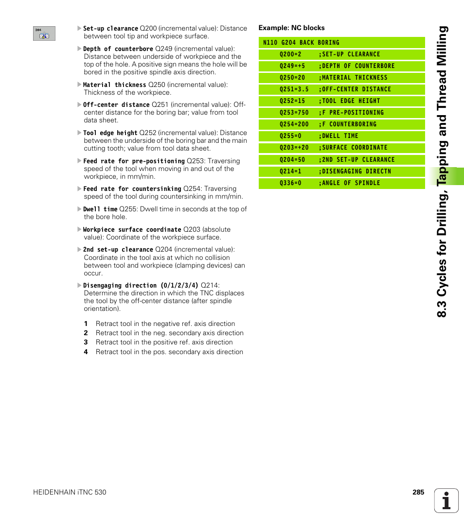 HEIDENHAIN iTNC 530 (340 49x-02) ISO programming User Manual | Page 285 / 623