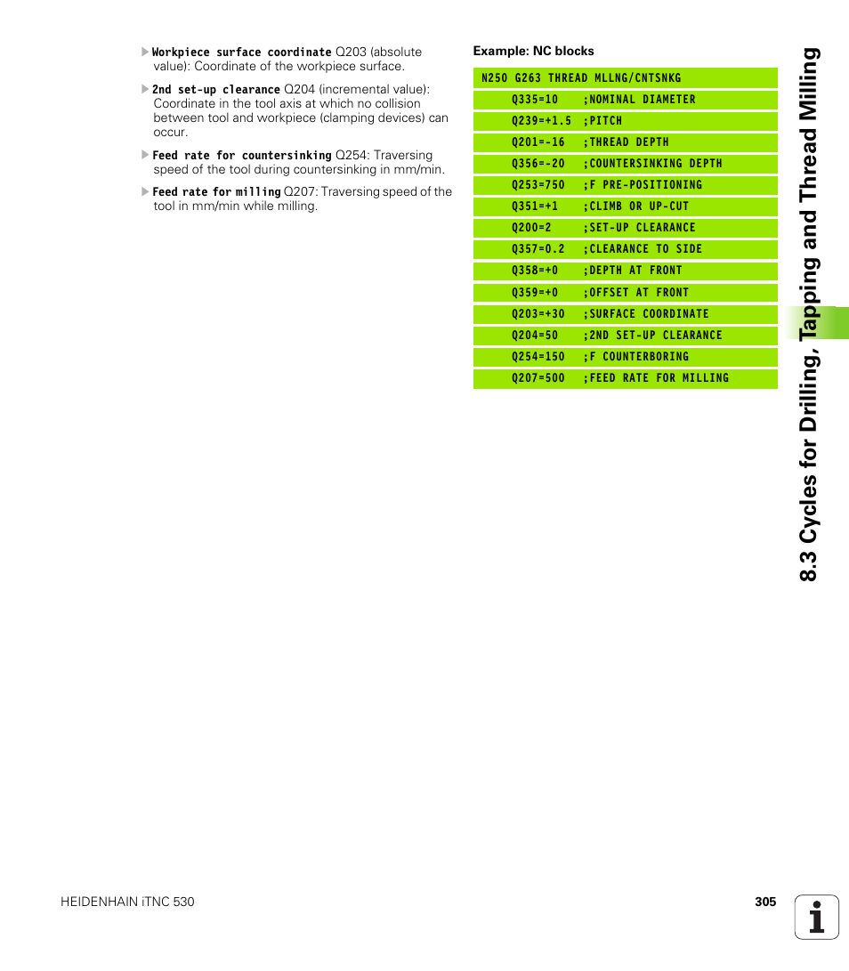 HEIDENHAIN iTNC 530 (340 49x-02) ISO programming User Manual | Page 305 / 623