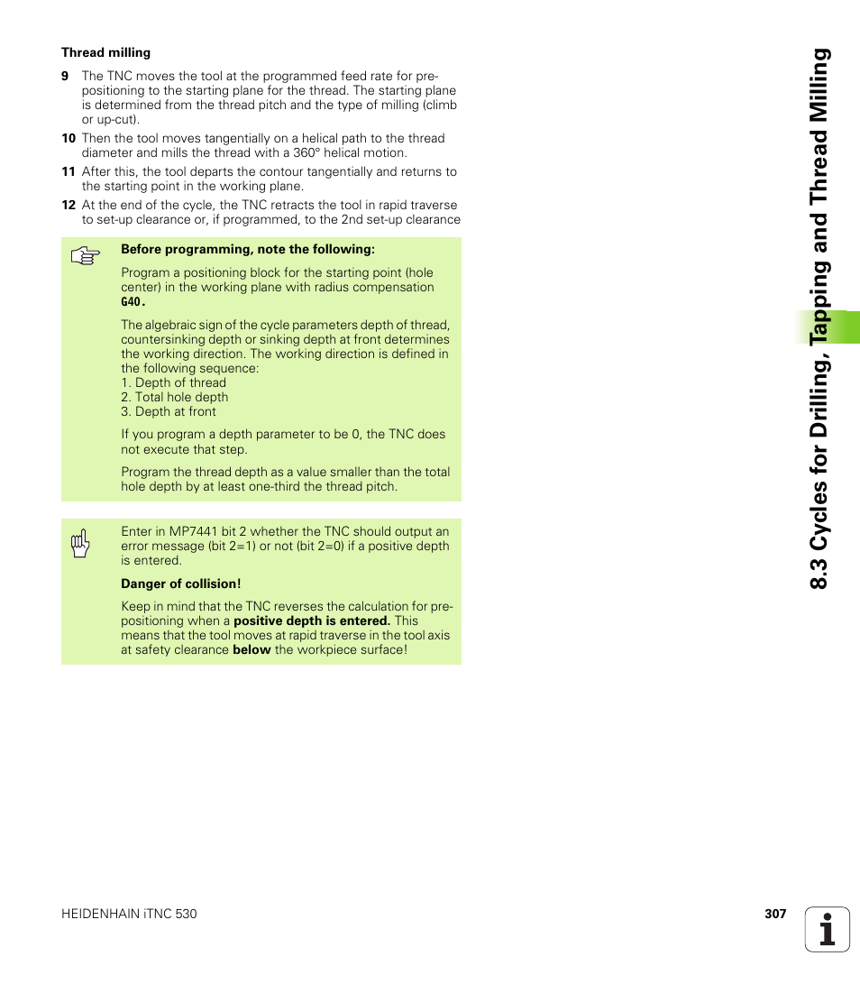 HEIDENHAIN iTNC 530 (340 49x-02) ISO programming User Manual | Page 307 / 623