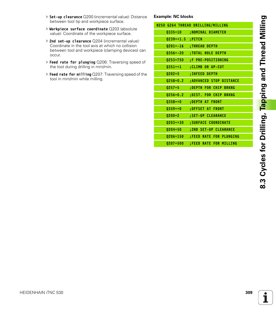 HEIDENHAIN iTNC 530 (340 49x-02) ISO programming User Manual | Page 309 / 623