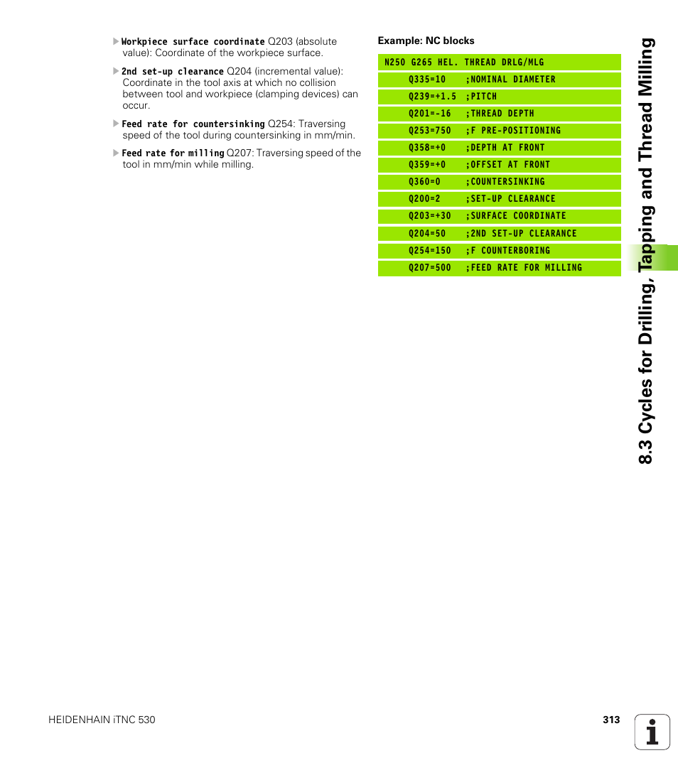 HEIDENHAIN iTNC 530 (340 49x-02) ISO programming User Manual | Page 313 / 623