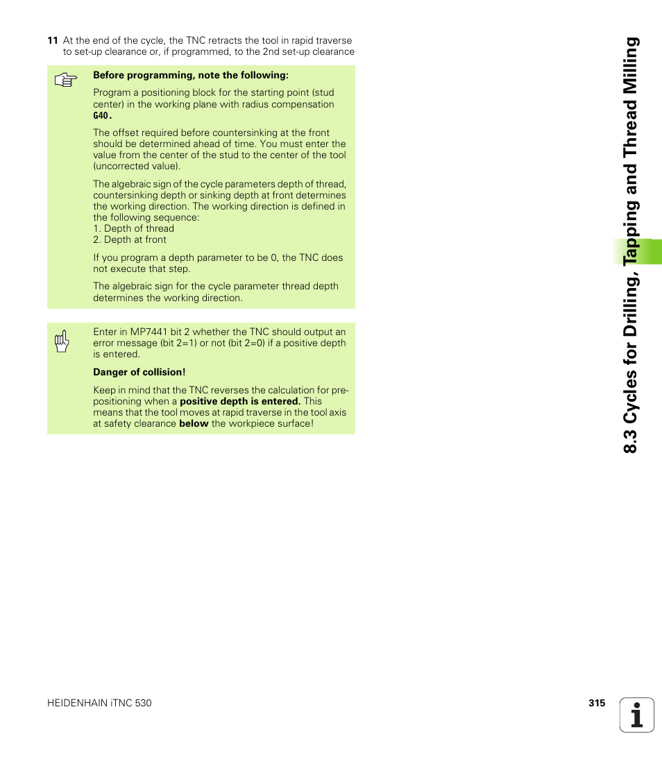 HEIDENHAIN iTNC 530 (340 49x-02) ISO programming User Manual | Page 315 / 623
