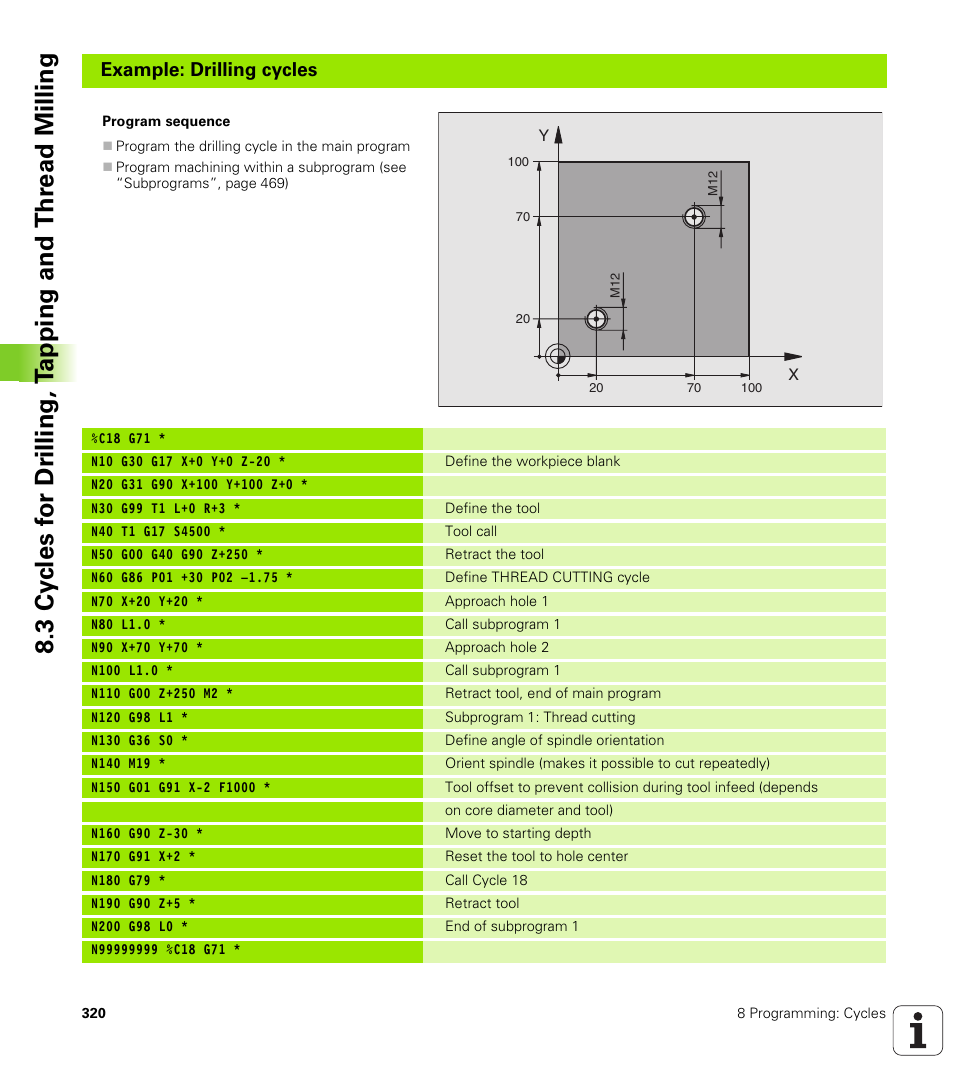 Example: drilling cycles | HEIDENHAIN iTNC 530 (340 49x-02) ISO programming User Manual | Page 320 / 623