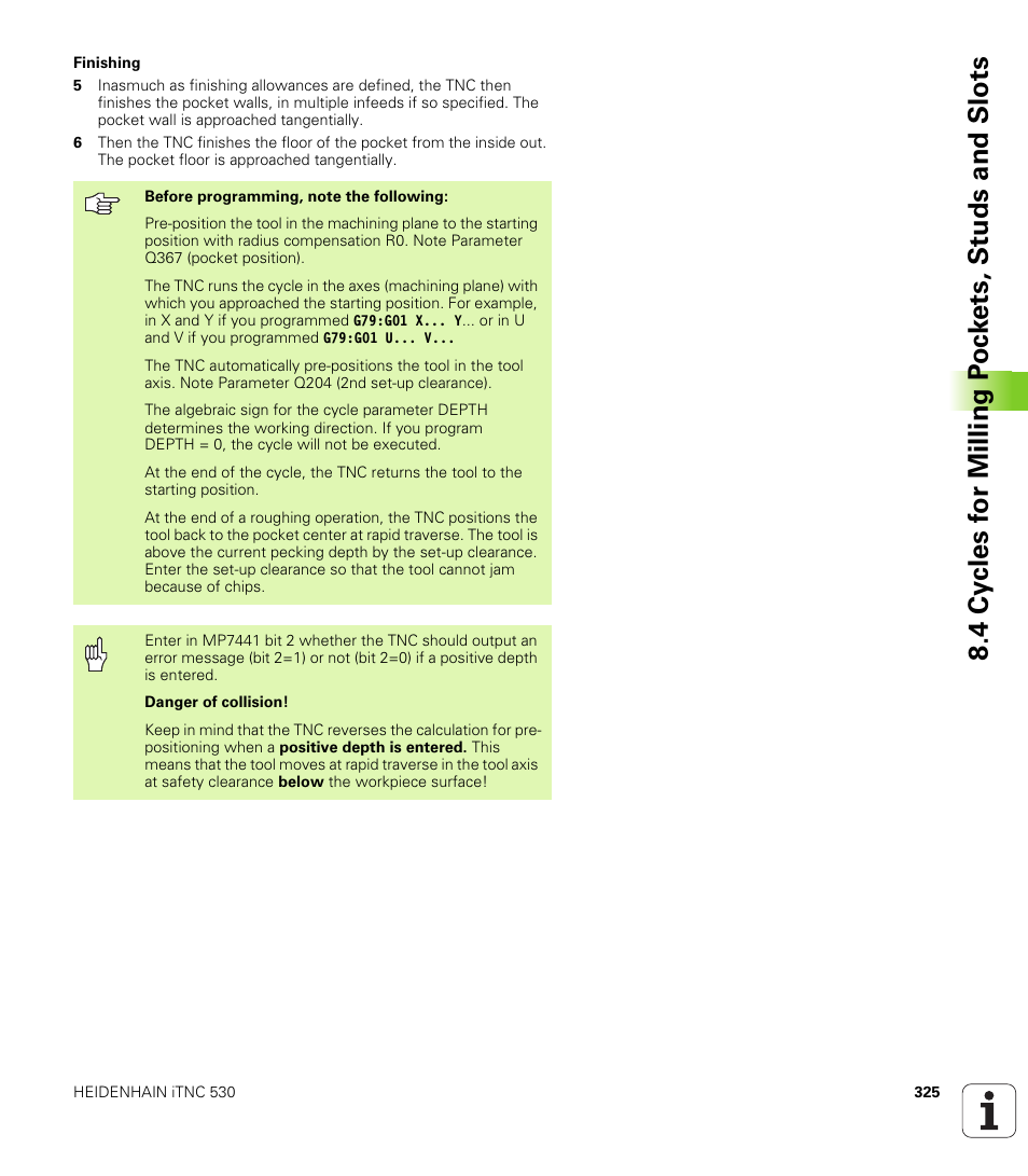 HEIDENHAIN iTNC 530 (340 49x-02) ISO programming User Manual | Page 325 / 623