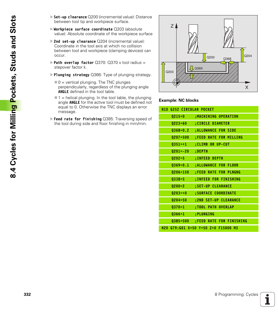 HEIDENHAIN iTNC 530 (340 49x-02) ISO programming User Manual | Page 332 / 623