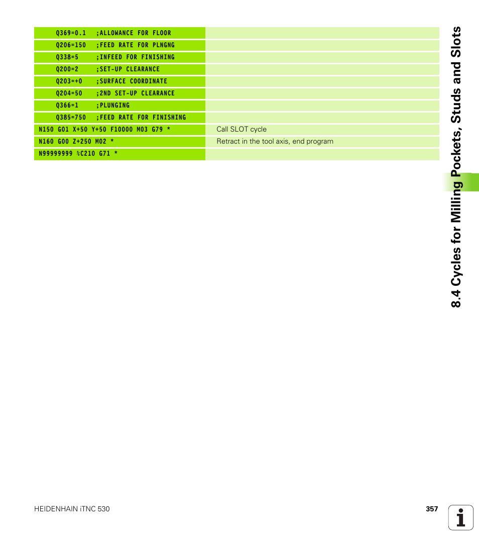 HEIDENHAIN iTNC 530 (340 49x-02) ISO programming User Manual | Page 357 / 623