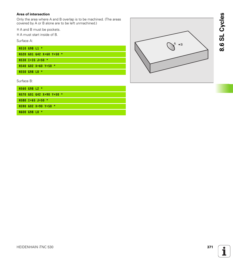 6 sl cy cles | HEIDENHAIN iTNC 530 (340 49x-02) ISO programming User Manual | Page 371 / 623