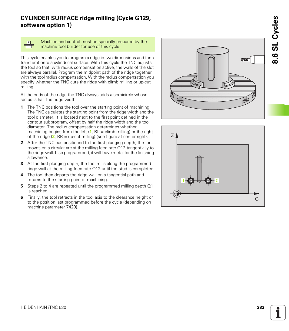 6 sl cy cles | HEIDENHAIN iTNC 530 (340 49x-02) ISO programming User Manual | Page 383 / 623