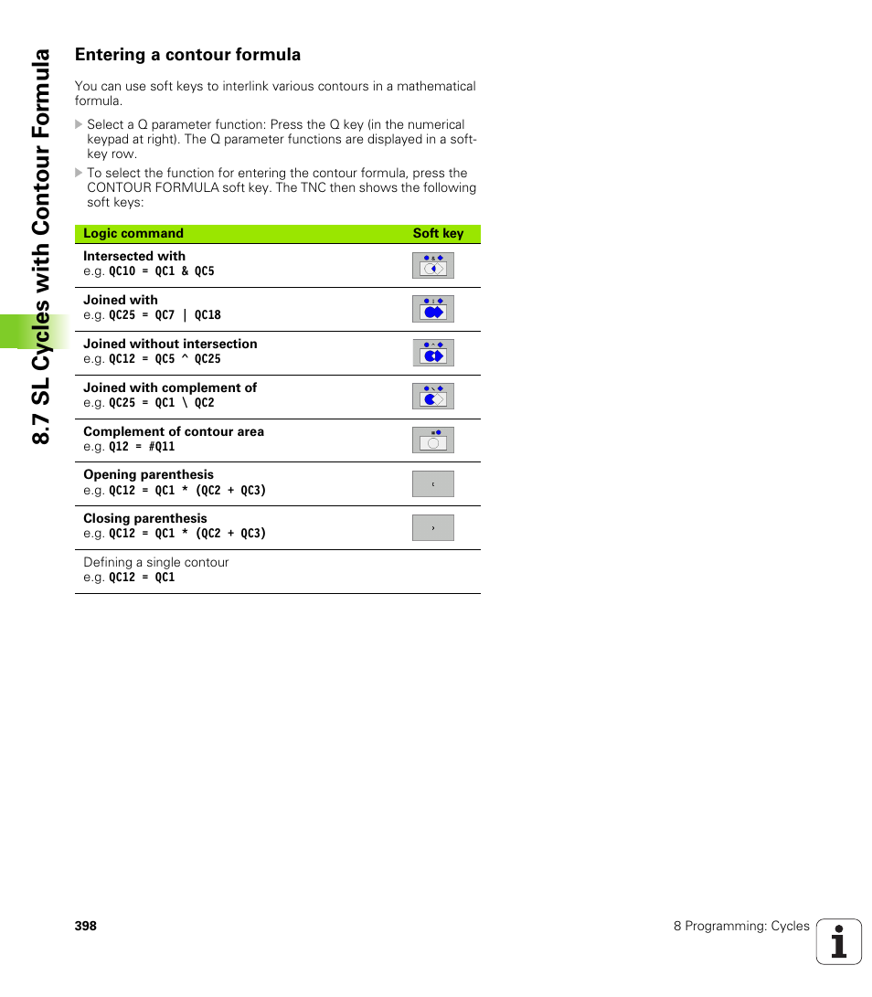 Entering a contour formula, 7 sl cy cles with cont our f o rm ula | HEIDENHAIN iTNC 530 (340 49x-02) ISO programming User Manual | Page 398 / 623