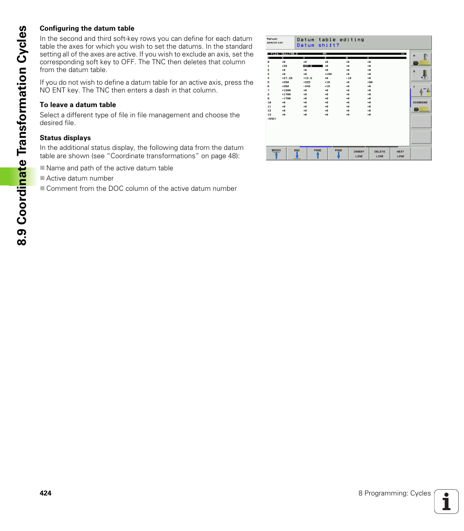 9 coor di na te t ra n s for m a ti on cy cle s | HEIDENHAIN iTNC 530 (340 49x-02) ISO programming User Manual | Page 424 / 623