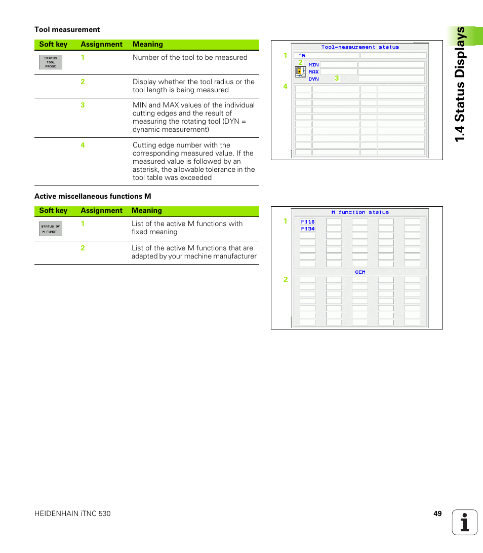 4 stat us displa ys | HEIDENHAIN iTNC 530 (340 49x-02) ISO programming User Manual | Page 49 / 623