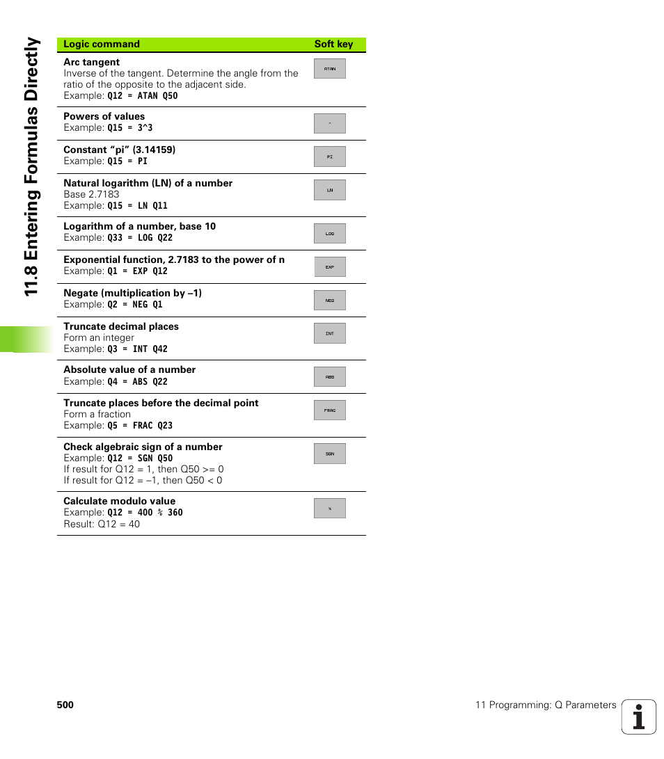 8 ent er ing f o rm ulas dir e ctly | HEIDENHAIN iTNC 530 (340 49x-02) ISO programming User Manual | Page 500 / 623