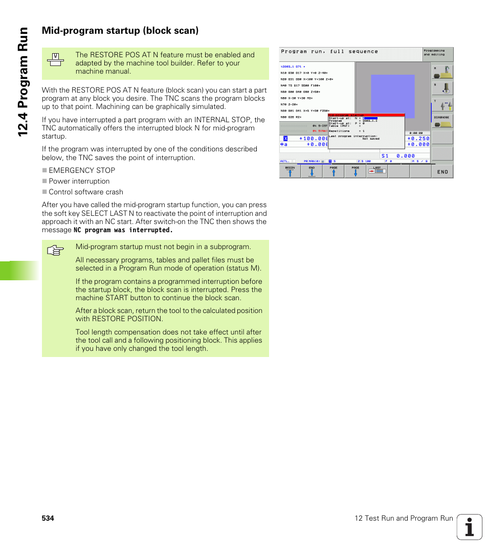 Mid-program startup (block scan), 4 pr ogr am run | HEIDENHAIN iTNC 530 (340 49x-02) ISO programming User Manual | Page 534 / 623