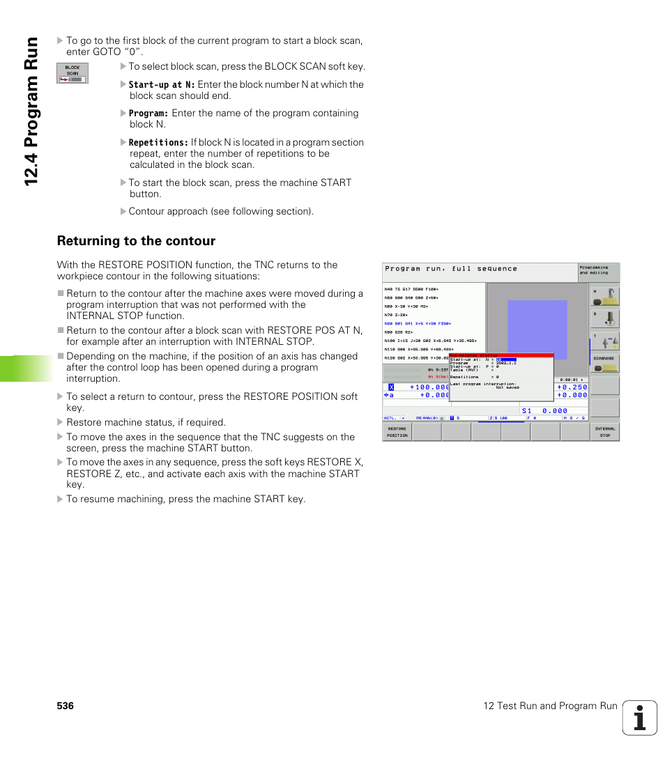 Returning to the contour, 4 pr ogr am run | HEIDENHAIN iTNC 530 (340 49x-02) ISO programming User Manual | Page 536 / 623