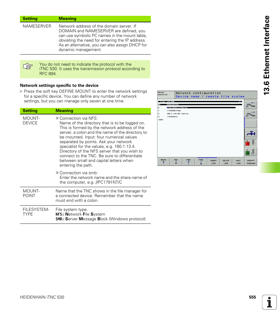 6 ether n et int e rf ace | HEIDENHAIN iTNC 530 (340 49x-02) ISO programming User Manual | Page 555 / 623