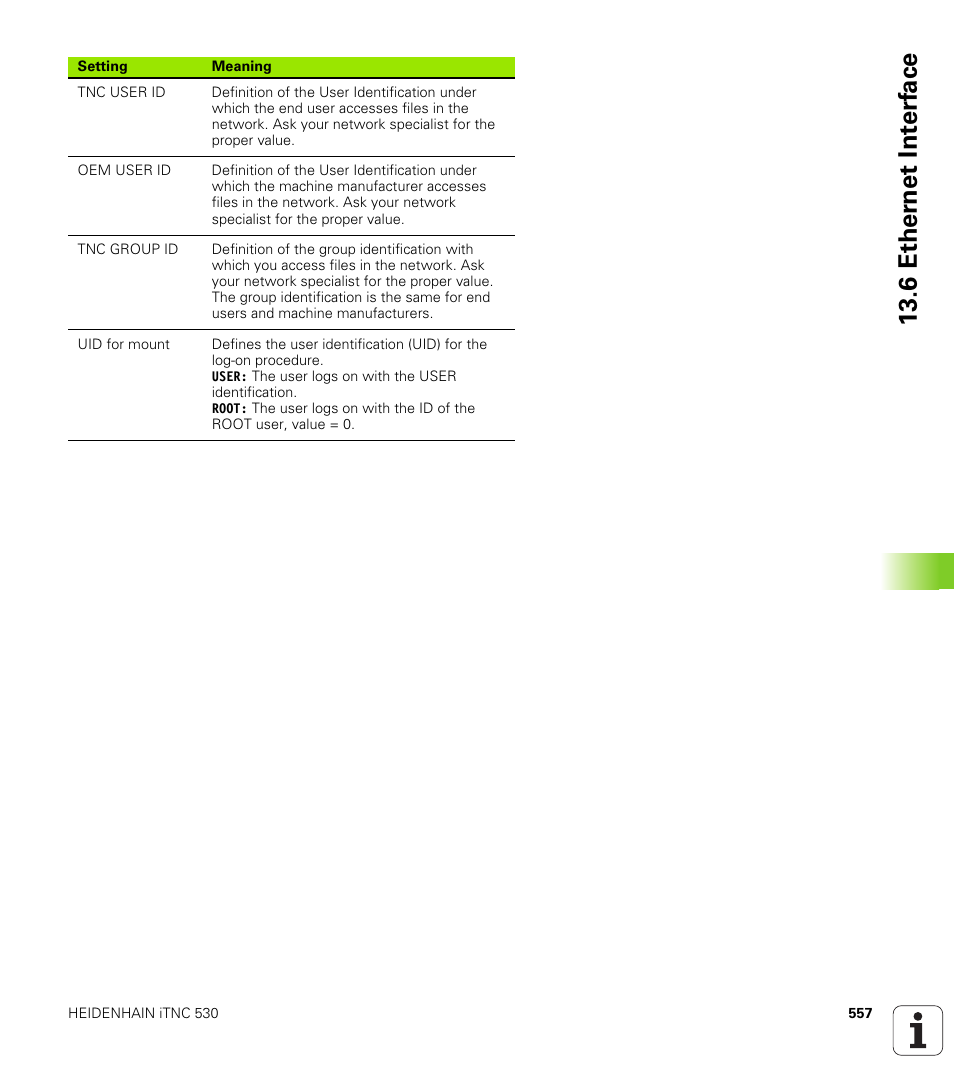 6 ether n et int e rf ace | HEIDENHAIN iTNC 530 (340 49x-02) ISO programming User Manual | Page 557 / 623