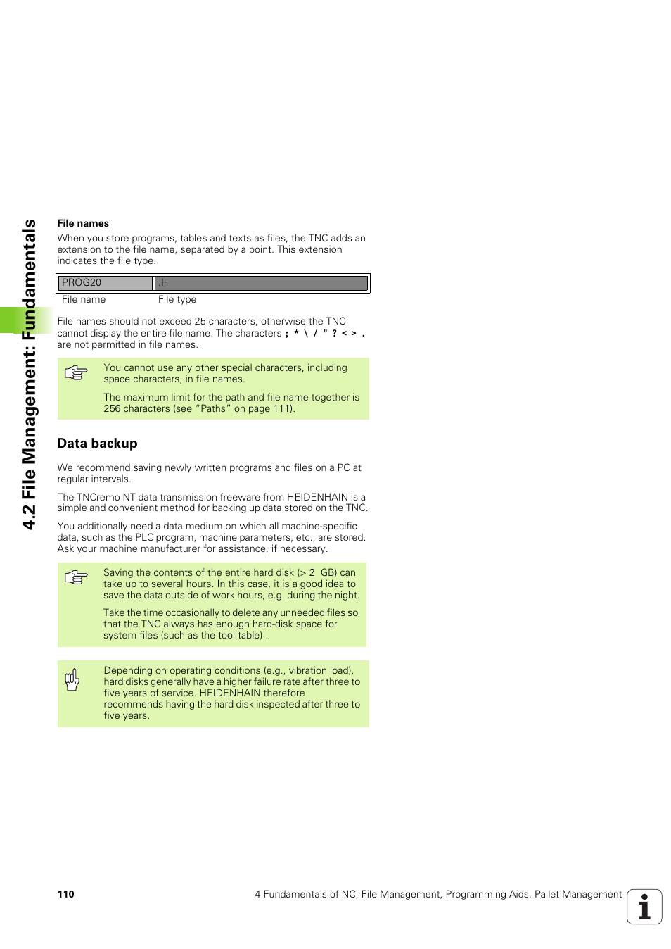 Data backup, 2 file manag e ment: f u ndame nta ls | HEIDENHAIN iTNC 530 (340 49x-03) User Manual | Page 110 / 753