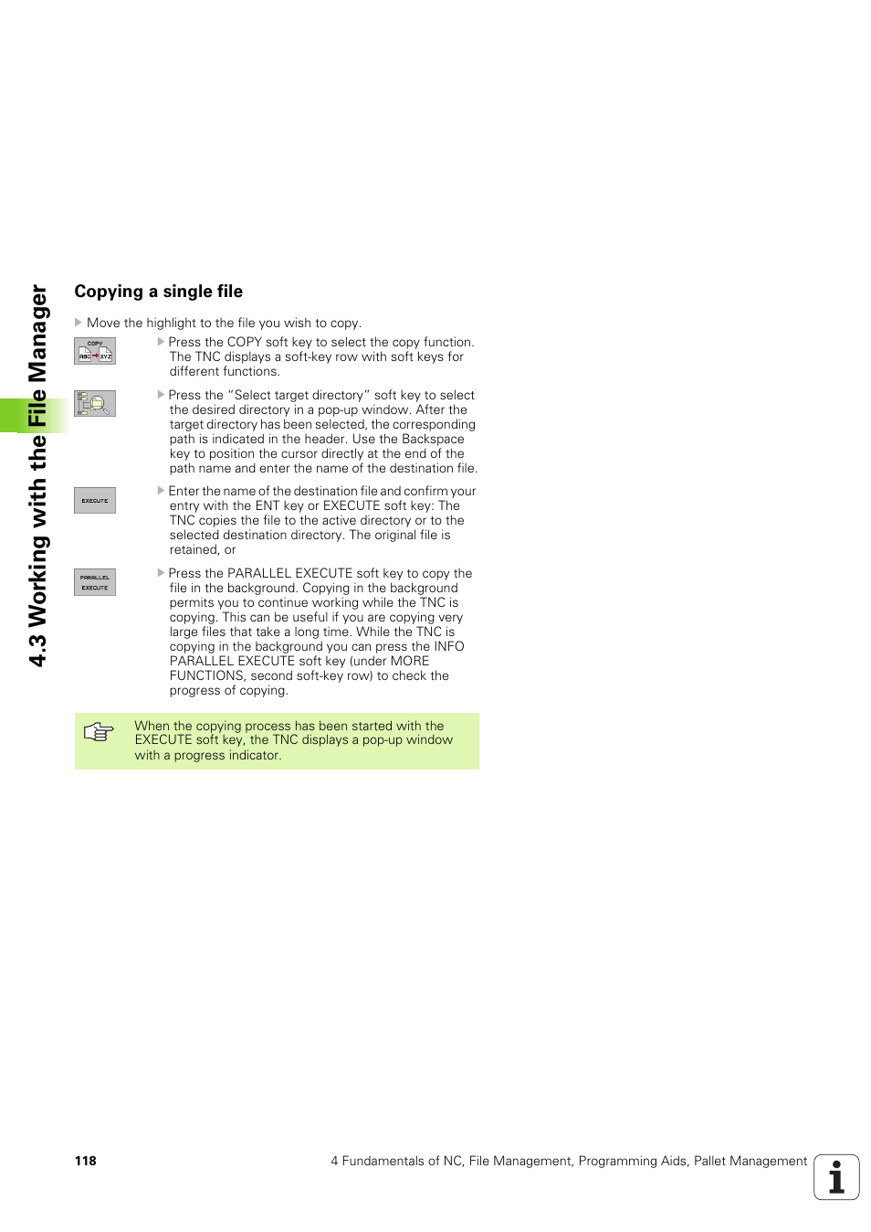 Copying a single file, 3 w o rk ing with the file manag e r | HEIDENHAIN iTNC 530 (340 49x-03) User Manual | Page 118 / 753