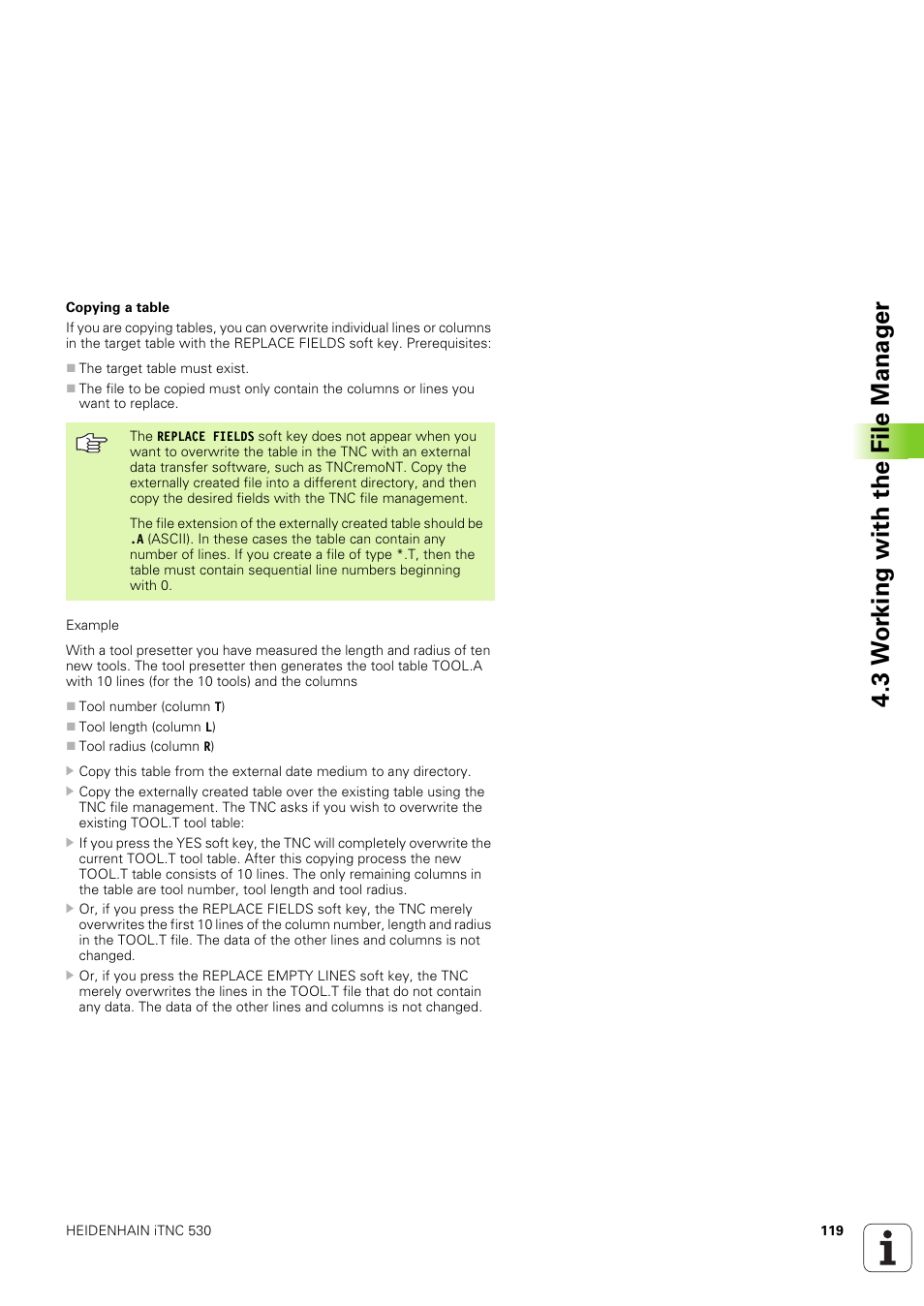 3 w o rk ing with the file manag e r | HEIDENHAIN iTNC 530 (340 49x-03) User Manual | Page 119 / 753