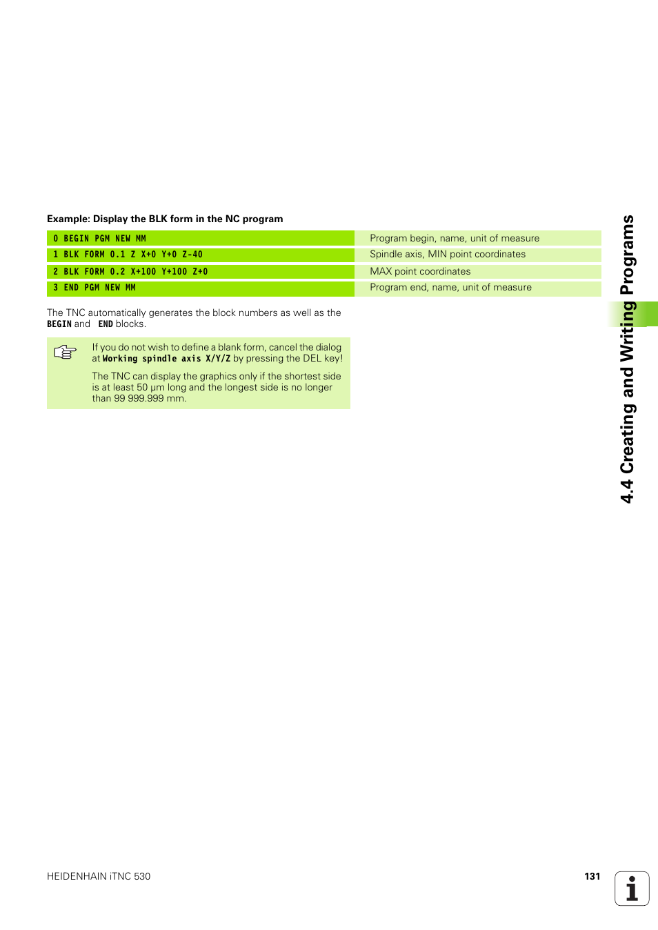 4 cr eating and w riting pr ogr a ms | HEIDENHAIN iTNC 530 (340 49x-03) User Manual | Page 131 / 753