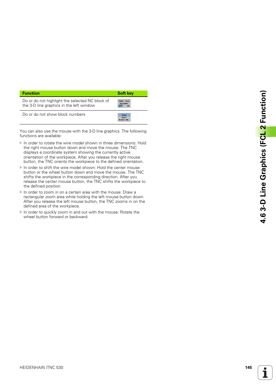6 3-d line gr aphics (fcl 2 f unction) | HEIDENHAIN iTNC 530 (340 49x-03) User Manual | Page 145 / 753