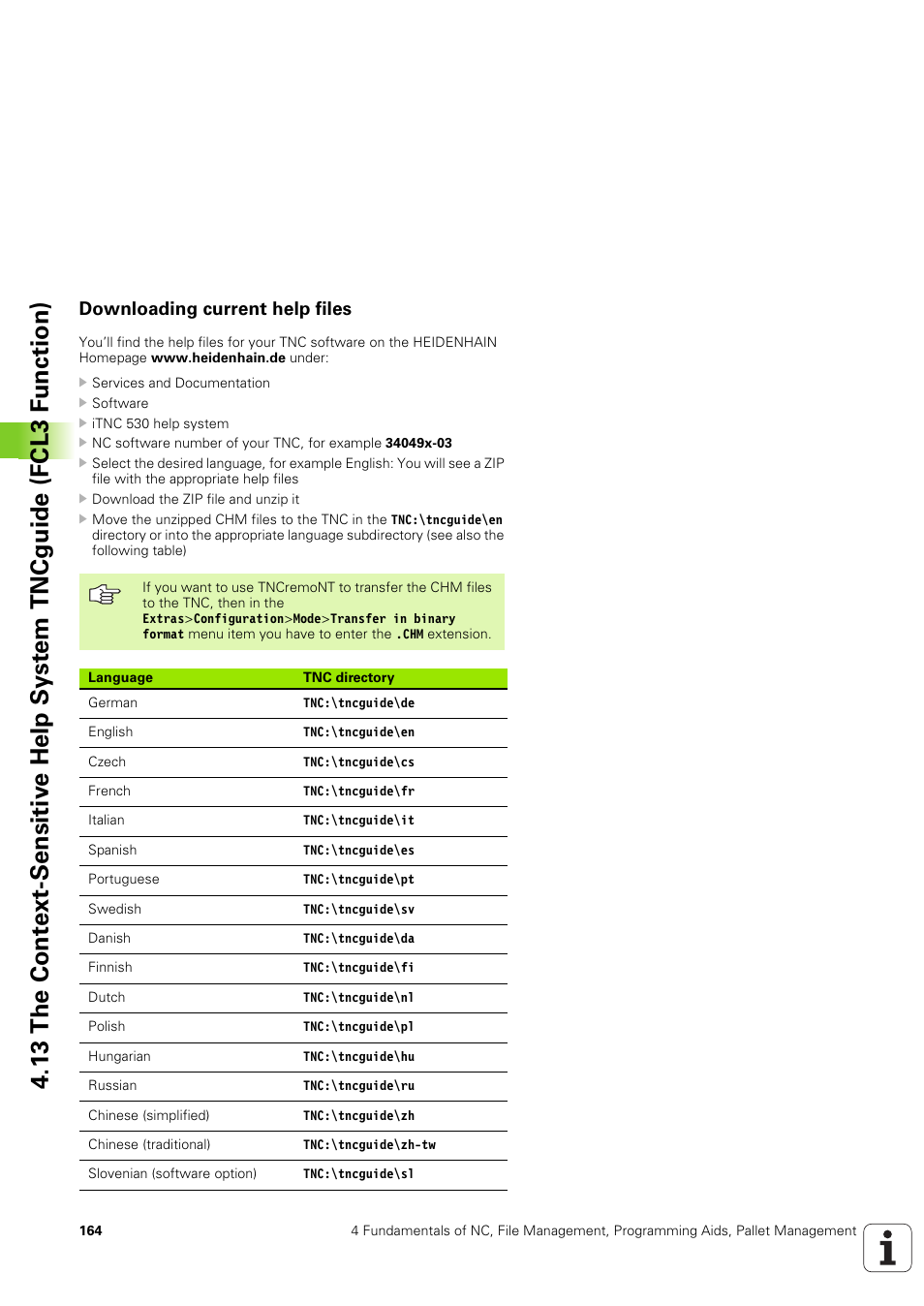 Downloading current help files | HEIDENHAIN iTNC 530 (340 49x-03) User Manual | Page 164 / 753