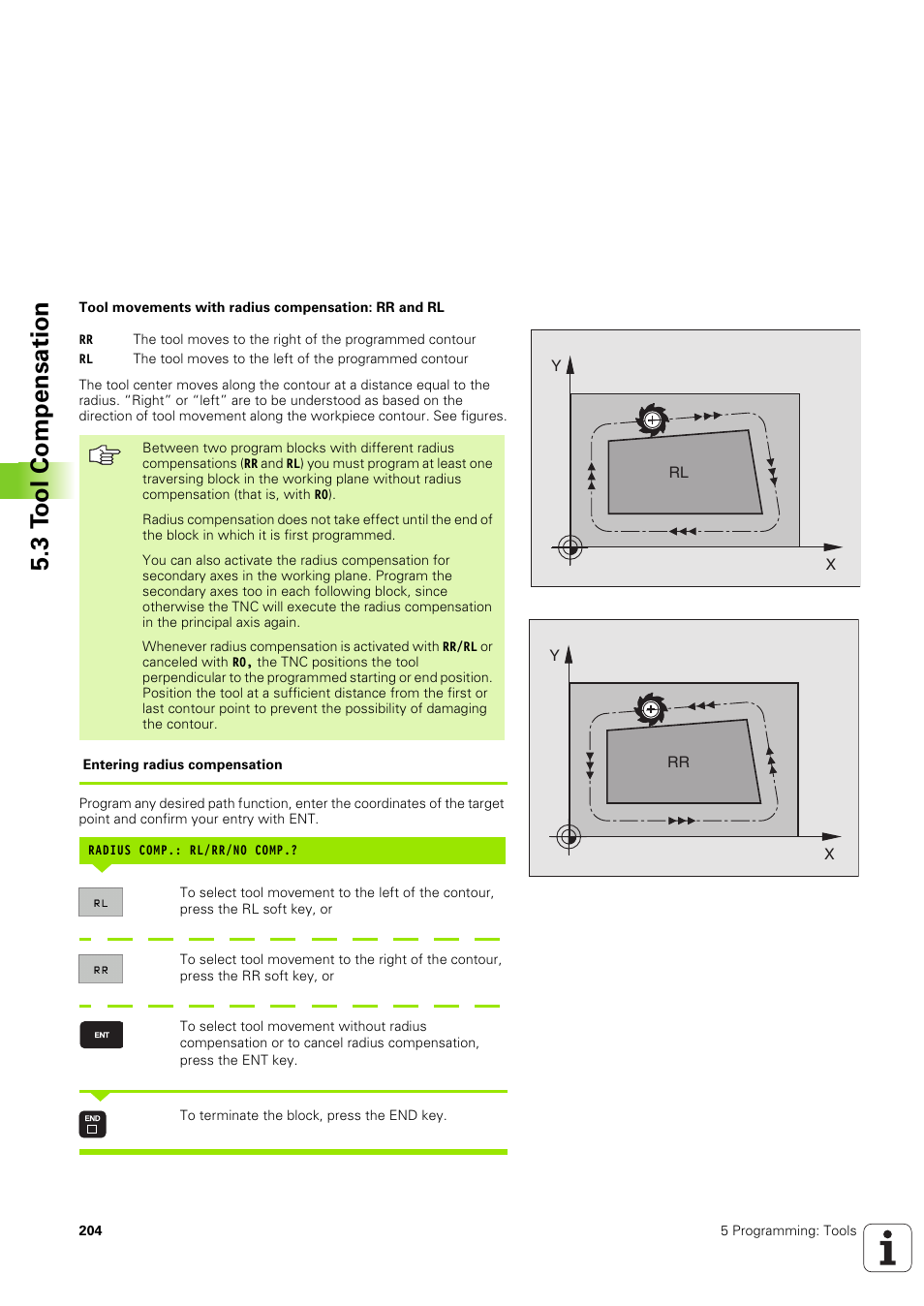 3 t o ol compensation | HEIDENHAIN iTNC 530 (340 49x-03) User Manual | Page 204 / 753