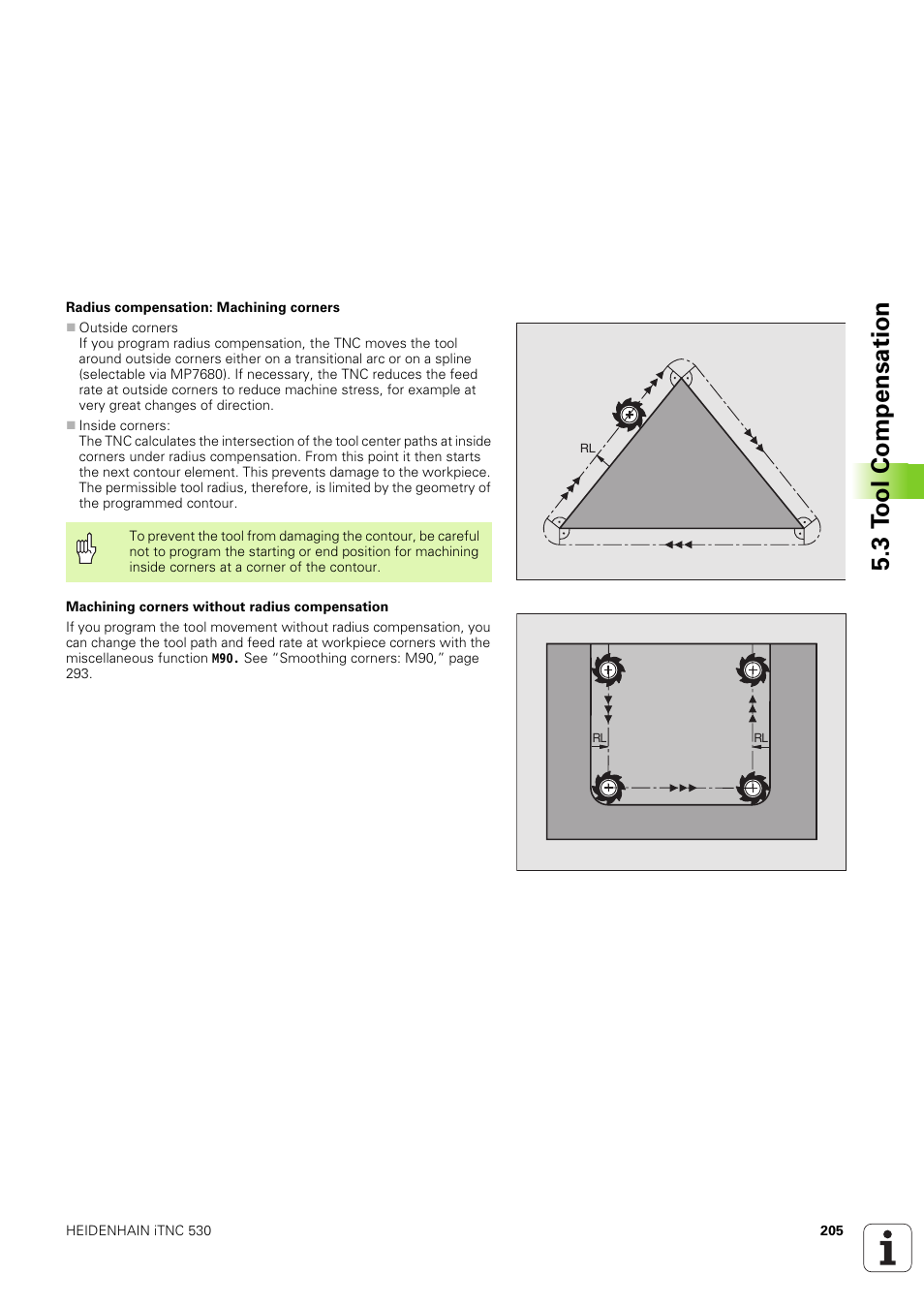 3 t o ol compensation | HEIDENHAIN iTNC 530 (340 49x-03) User Manual | Page 205 / 753