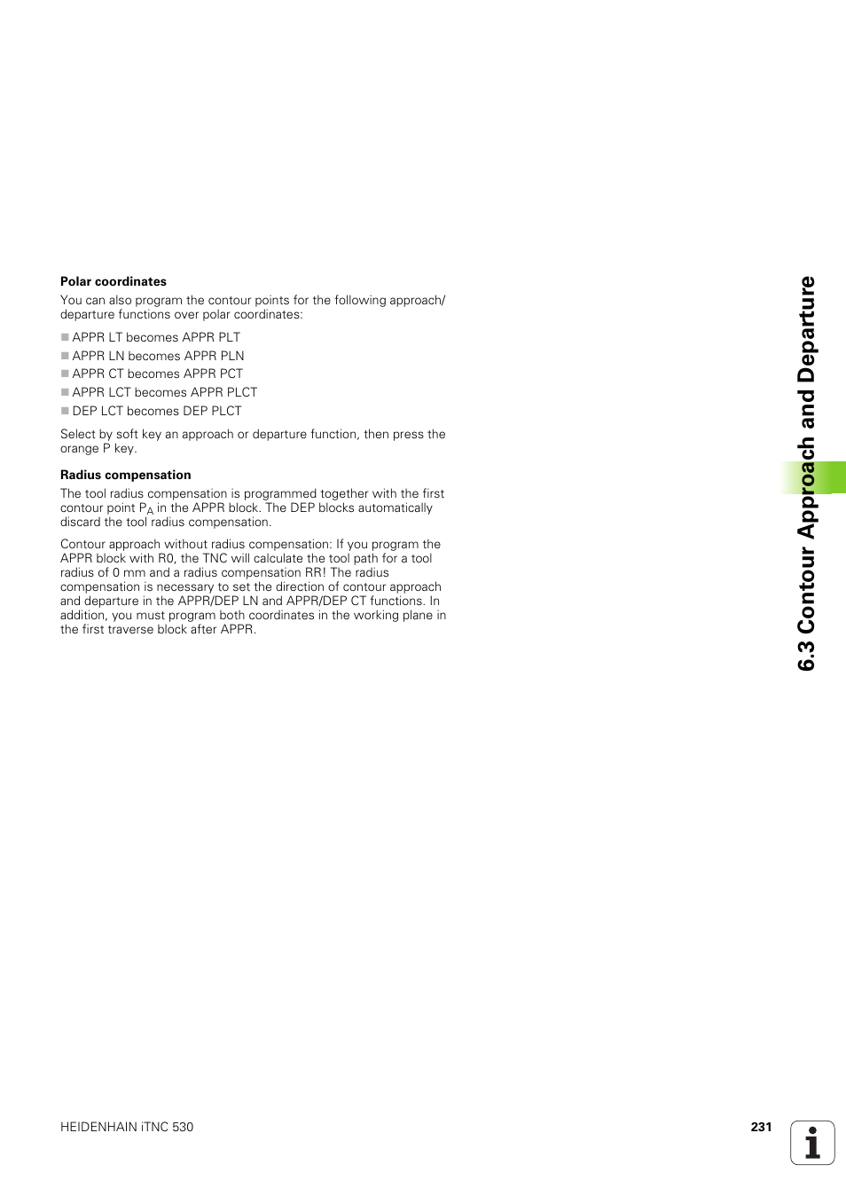 3 cont our appr oac h and depar tur e | HEIDENHAIN iTNC 530 (340 49x-03) User Manual | Page 231 / 753