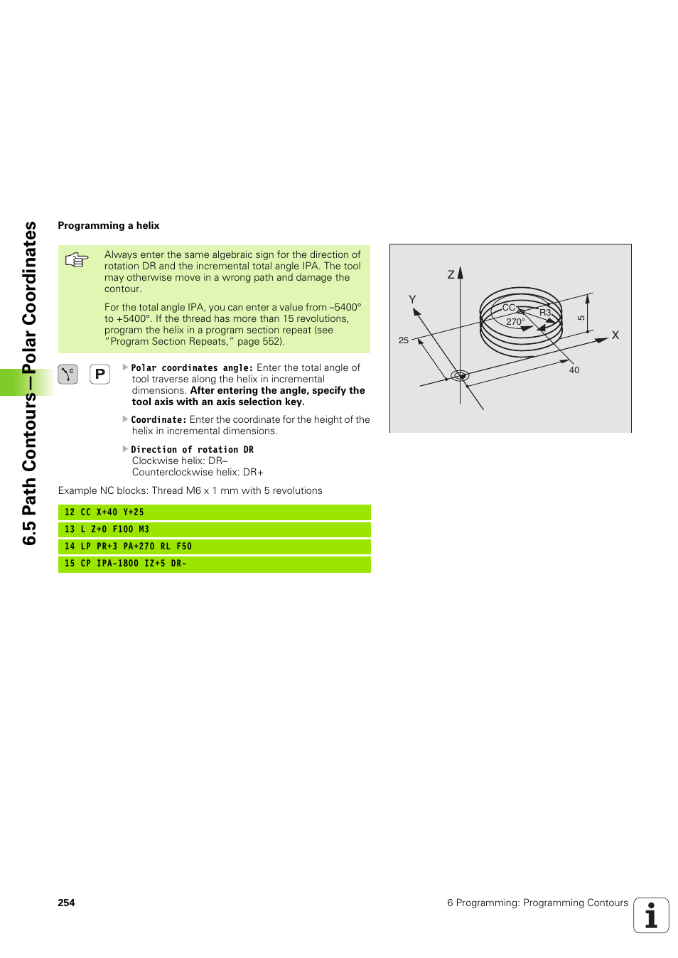 5 p a th cont ours—p olar coor dinat e s | HEIDENHAIN iTNC 530 (340 49x-03) User Manual | Page 254 / 753