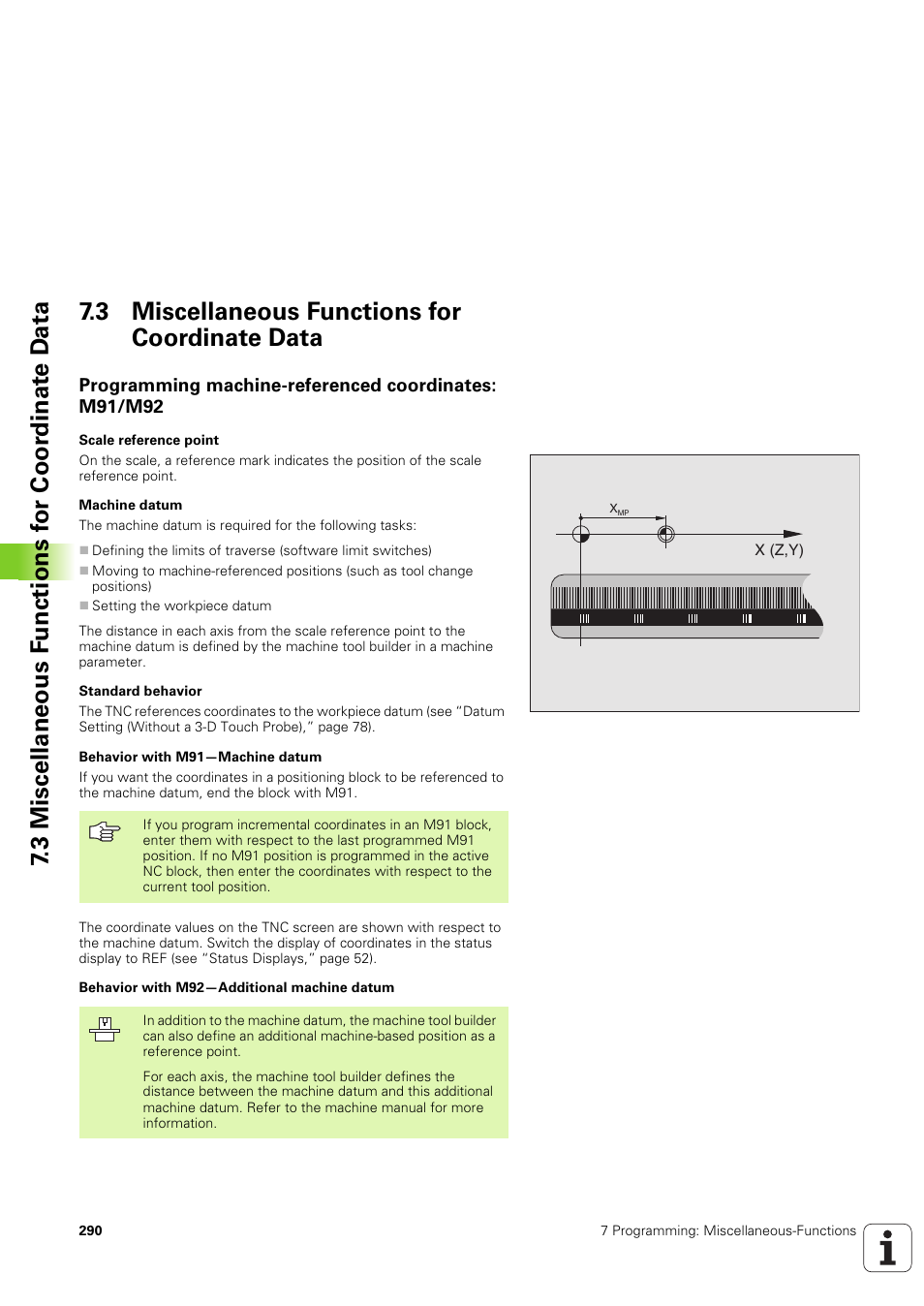 3 miscellaneous functions for coordinate data | HEIDENHAIN iTNC 530 (340 49x-03) User Manual | Page 290 / 753