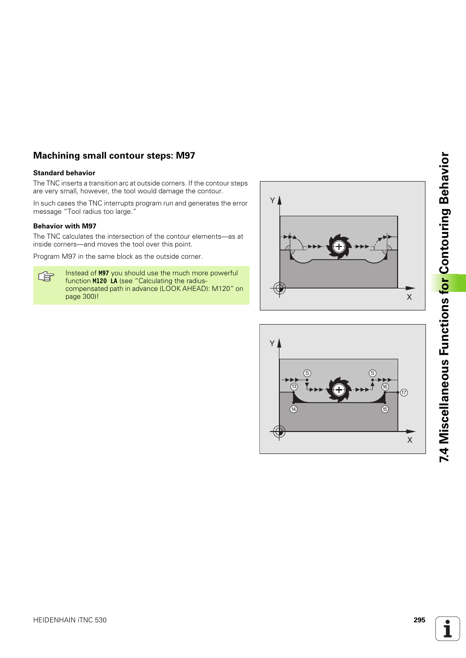 Machining small contour steps: m97 | HEIDENHAIN iTNC 530 (340 49x-03) User Manual | Page 295 / 753