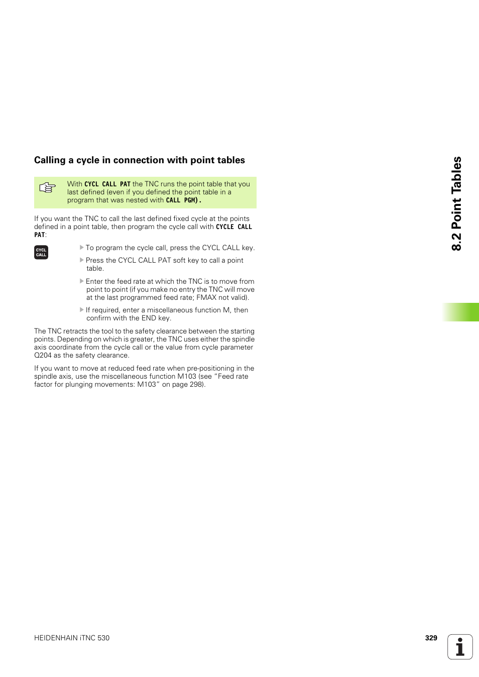 Calling a cycle in connection with point tables, 2 p o int t a bles | HEIDENHAIN iTNC 530 (340 49x-03) User Manual | Page 329 / 753