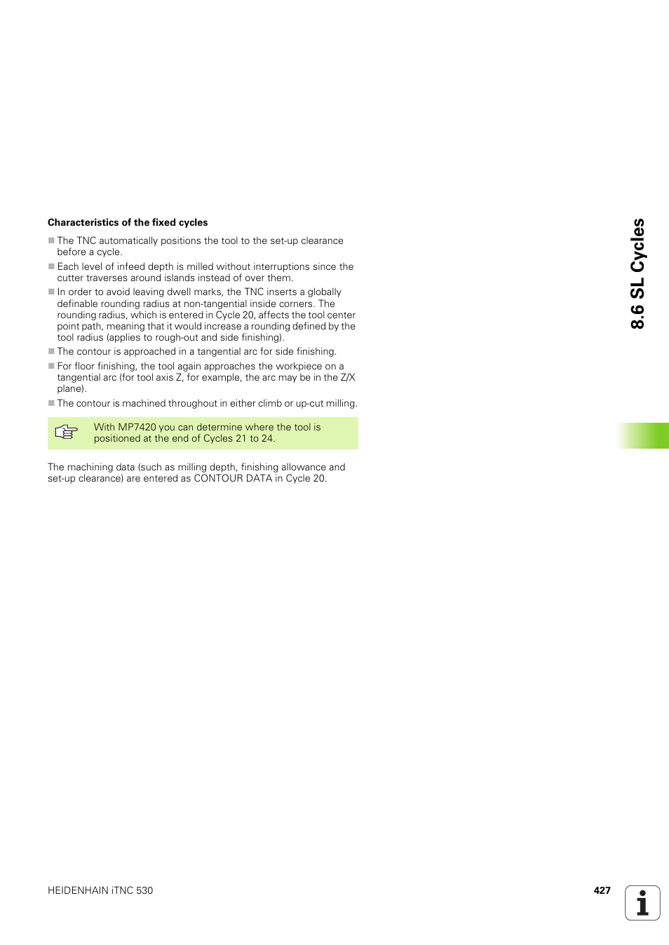 6 sl cy cles | HEIDENHAIN iTNC 530 (340 49x-03) User Manual | Page 427 / 753